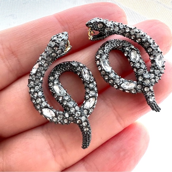 New Alexis Bittar Crystal Serpent Crawler Earrings - Picture 3 of 8